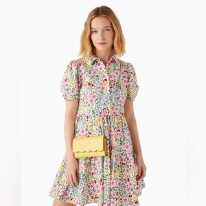 Kate Spade Floral Cotton Mini Shirt Dress